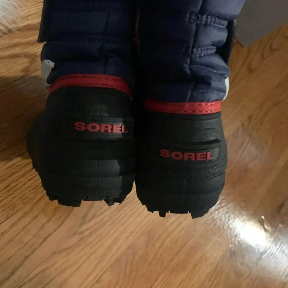 Sorel Blue & Red Winter Snow Boots Size 9 - Picture 4 of 7